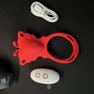 18 Mode Wireless Wearable Butterfly Strap-on Dildo Vibrator for Women | Red