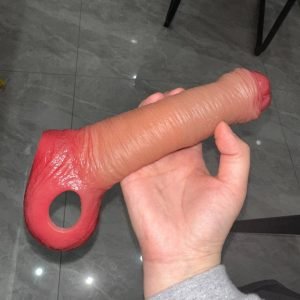2 Extra Inches Textured Penis Extender Hollow Sleeve