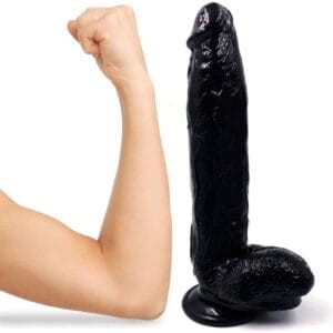 12 Inch Black Realistic Large Dildo